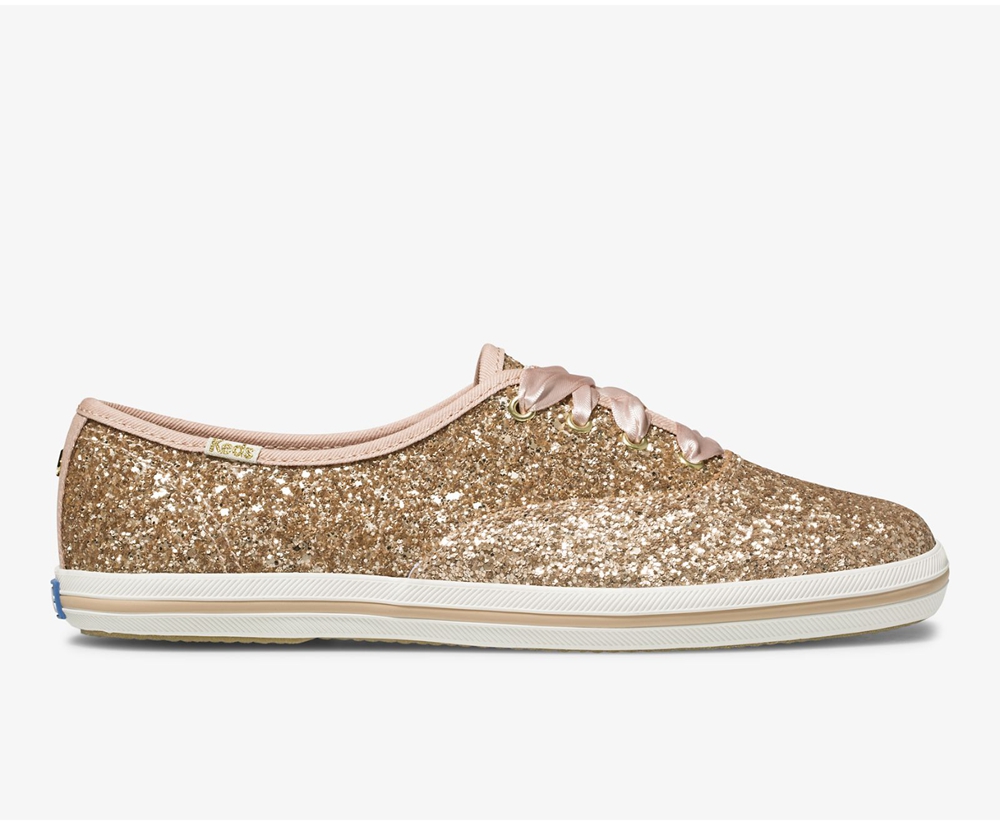 Zapatillas Keds Mujer Rosas Doradas - Kate Spade New York Champion Glitter - 915-EITGXB